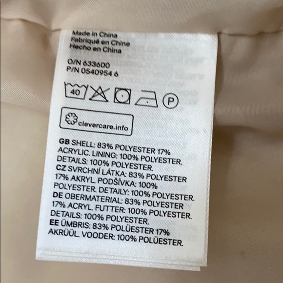 H&M Moto Teddy/Faux Shearling Jacket Size 8 - Picture 5 of 9